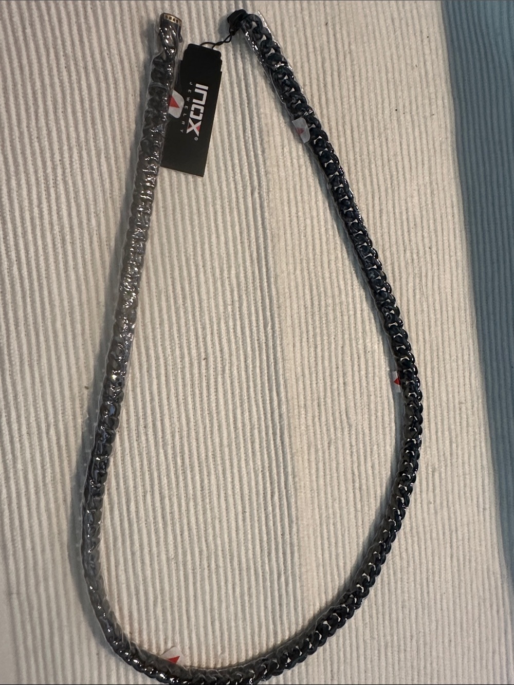 INOX Men’s Black Stainless Steel Chain Necklace